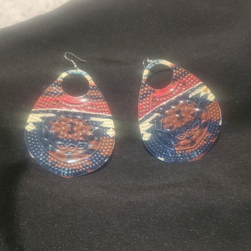 Colorful Patterned Teardrop Earrings